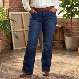 VTG Talbots Woman Stretch Blue Jeans 14W‎ Bootcut Classic Casual